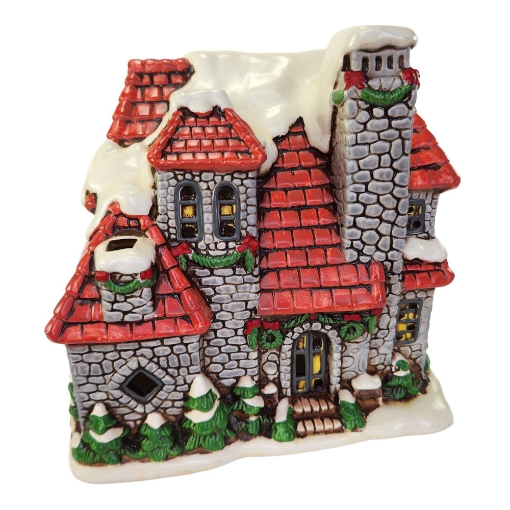 Geo Lefton Stone Christmas House Colonial Village Byron Wood 1987‎ Vtg NO LIGHT